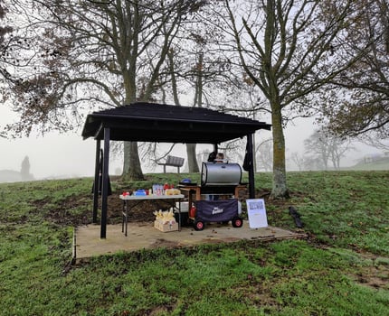Our BBQ Hut ready for the chilly mornings